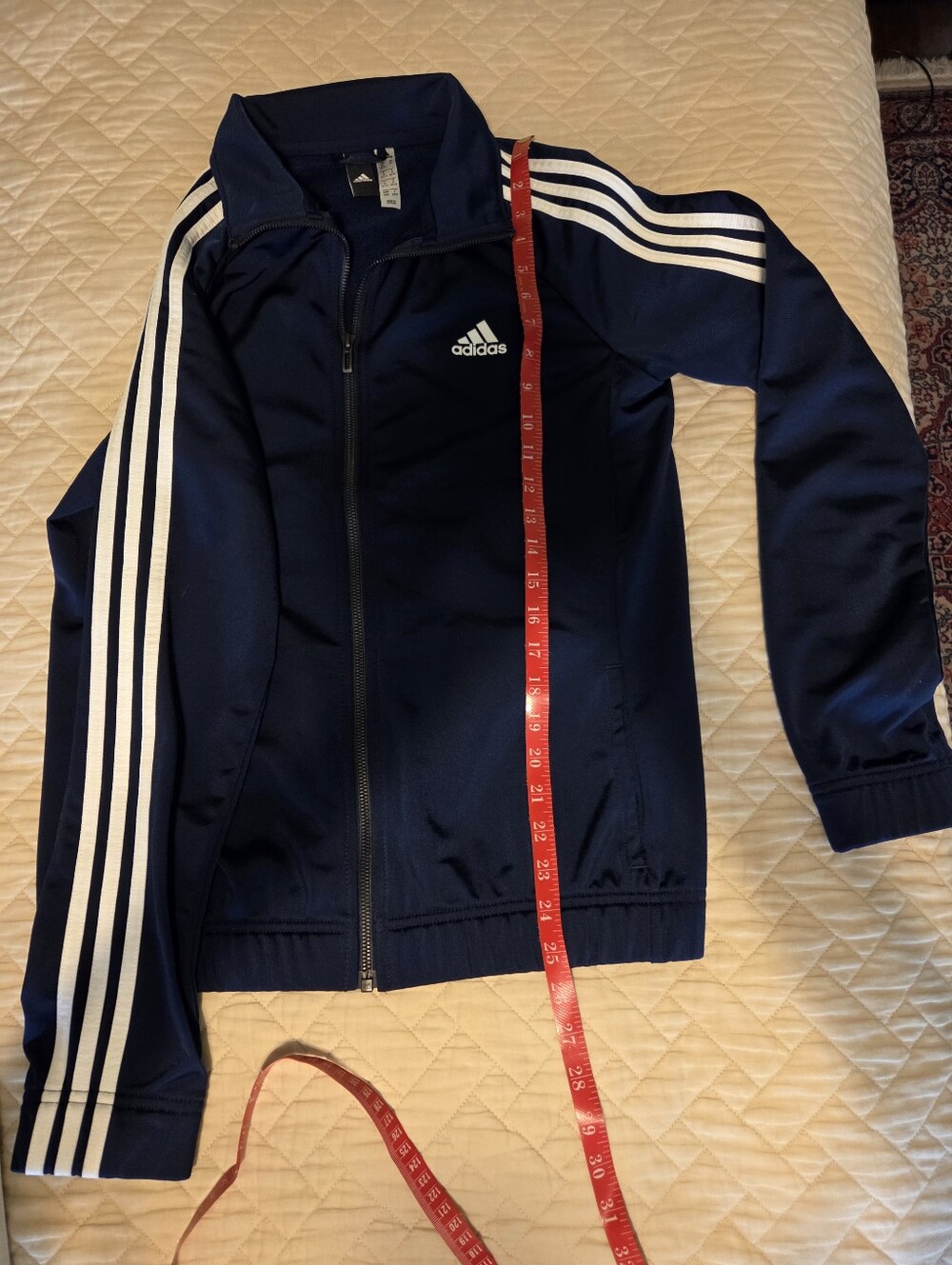 Adidas Navy Blue woman's Track Suit with White Triple Stripes - Picture 2 of 6
